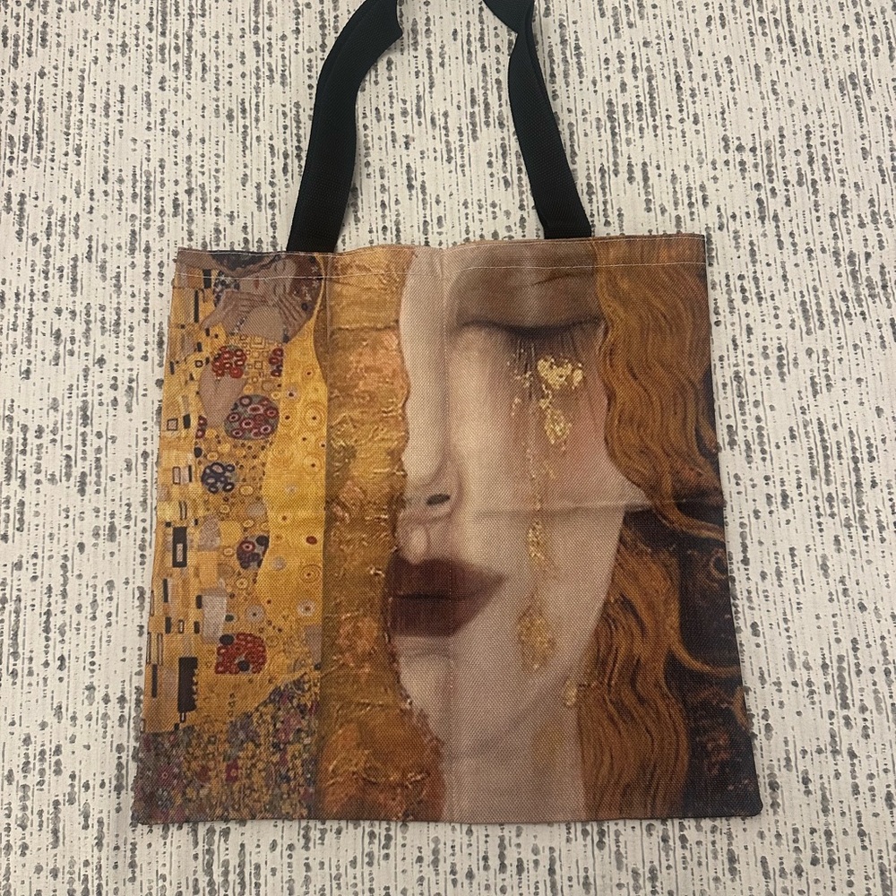 Artistic Tote Bag with Black Handles